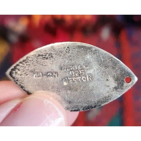 Vintage Lot Signed Nestor TAXCO Mexican Sterling Mixed Metals Brooch Earrings - Picture 7 of 10